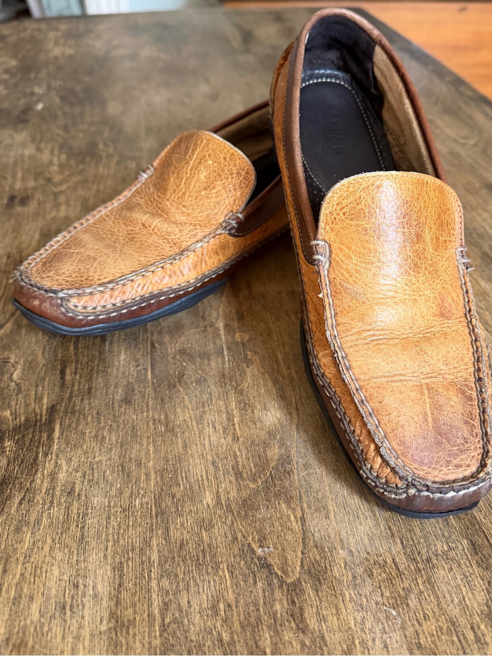 L.L.Bean Driving Moc Loafers Brown Leather Slip On Shoes Size 12 D El Salvador